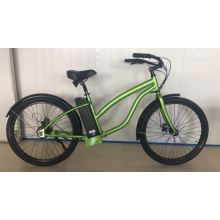 Bicicleta elétrica de 26 polegadas de pneu gordo estilo feminino cruzeiro de praia